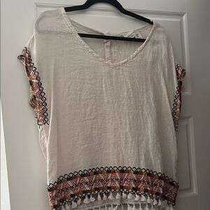 Rachel Zoe Linen Embroidered Blouse